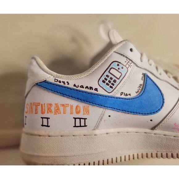 Nike Air sneakers Brock Hampton art One Direction men's size 11 unique 315122 - Picture 8 of 13